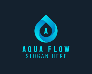 Water Droplet Aqua Sanitation  logo design