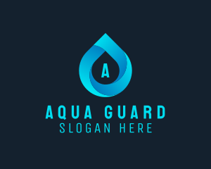 Water Droplet Aqua Sanitation  logo design