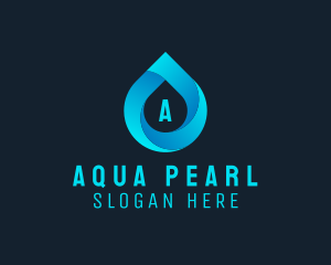 Water Droplet Aqua Sanitation  logo design