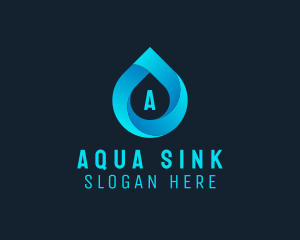 Water Droplet Aqua Sanitation  logo design