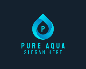 Water Droplet Aqua Sanitation  logo design