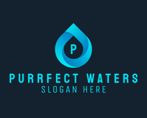 Water Droplet Aqua Sanitation  logo design