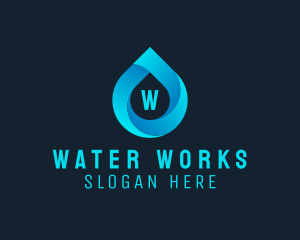 Water Droplet Aqua Sanitation  logo design