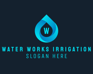 Water Droplet Aqua Sanitation  logo design