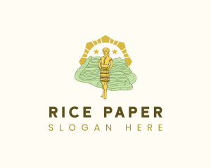 Native Woman Rice Terraces logo design