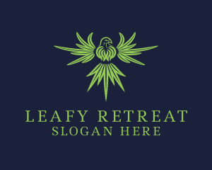 Marijuana Cannabis Leaf Eagle logo design