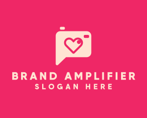 Pink Camera Photography Love Heart logo design