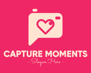 Pink Camera Photography Love Heart logo