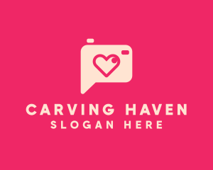 Pink Camera Photography Love Heart logo design