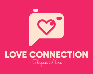 Pink Camera Photography Love Heart logo design