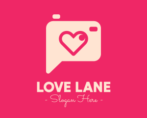 Pink Camera Photography Love Heart logo