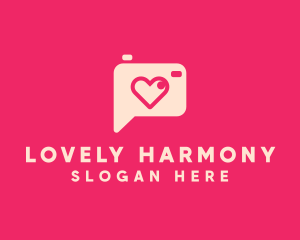 Pink Camera Photography Love Heart logo