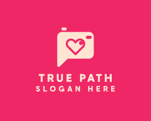 Pink Camera Photography Love Heart logo design