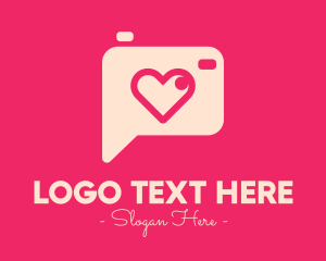 Photography - Pink Camera Photography Love Heart logo design
