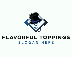 Monocle Top Hat Fashion logo design