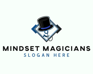 Monocle Top Hat Fashion logo design