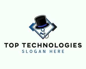 Monocle Top Hat Fashion logo