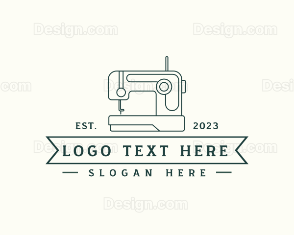 Sewing Machine Clothes Stitching Logo