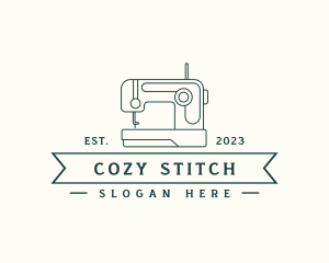 Sewing Machine Clothes Stitching logo design