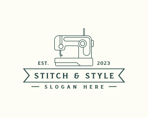 Sewing Machine Clothes Stitching logo design