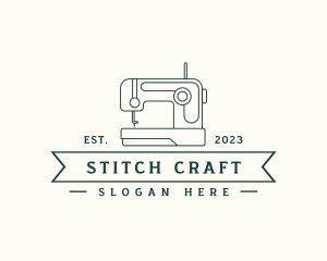 Sewing Machine Clothes Stitching logo design