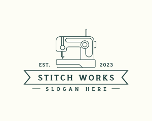 Sewing Machine Clothes Stitching logo design