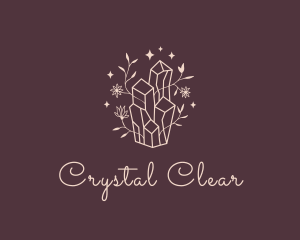 Floral Crystal Sparkles logo design