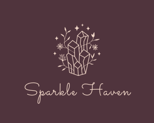 Floral Crystal Sparkles logo design