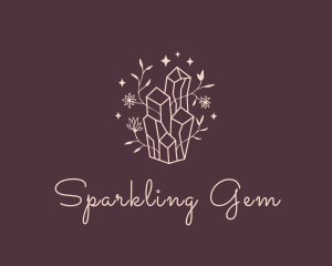 Floral Crystal Sparkles logo design