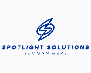 Power Lightning Letter S logo design