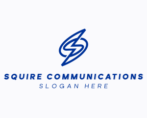 Power Lightning Letter S logo design