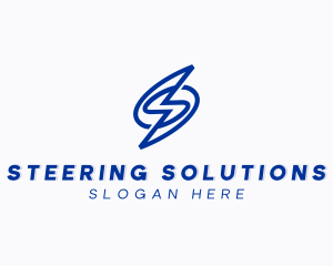 Power Lightning Letter S logo design