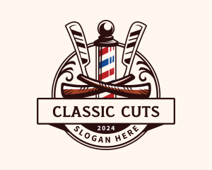 Barber Razor Hairstylist logo