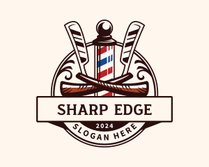 Barber Razor Hairstylist logo