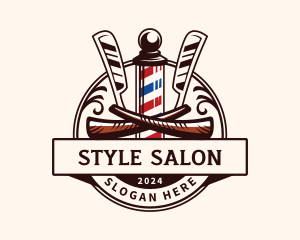 Barber Razor Hairstylist logo design