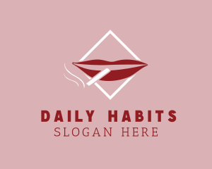 Smoking Red Lips logo design