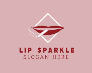 Smoking Red Lips logo design