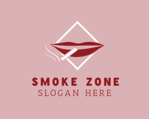 Smoking Red Lips logo design