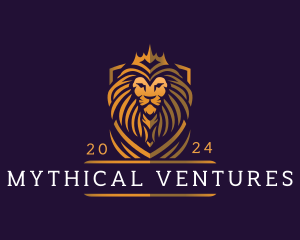 Lion Crown Shield logo design