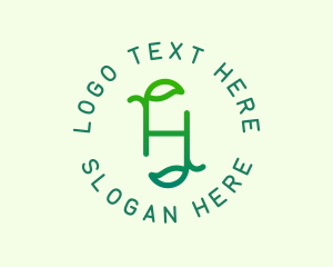 Organic Leaves Letter H logo