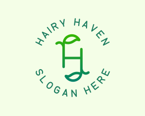 Organic Leaves Letter H logo design