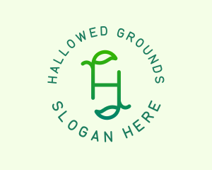 Organic Leaves Letter H logo design