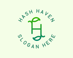 Organic Leaves Letter H logo design