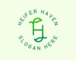 Organic Leaves Letter H logo design