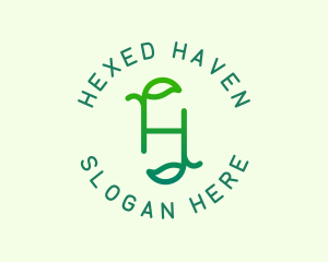 Organic Leaves Letter H logo design