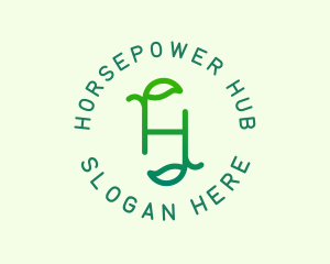 Organic Leaves Letter H logo design