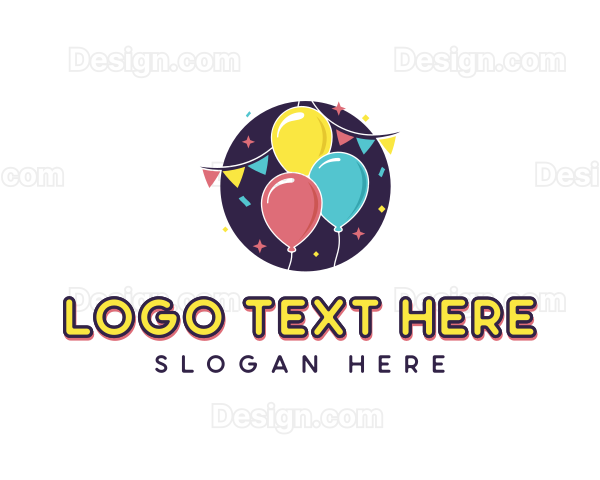 Confetti Balloon Party Logo