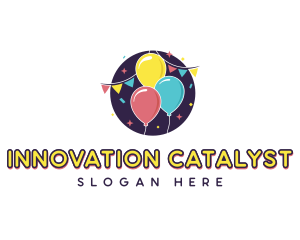 Confetti Balloon Party Logo