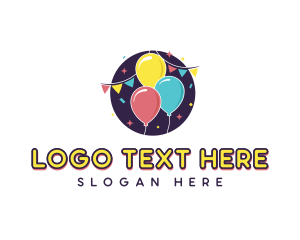 Confetti Balloon Party Logo