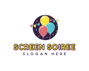 Confetti Balloon Party logo design